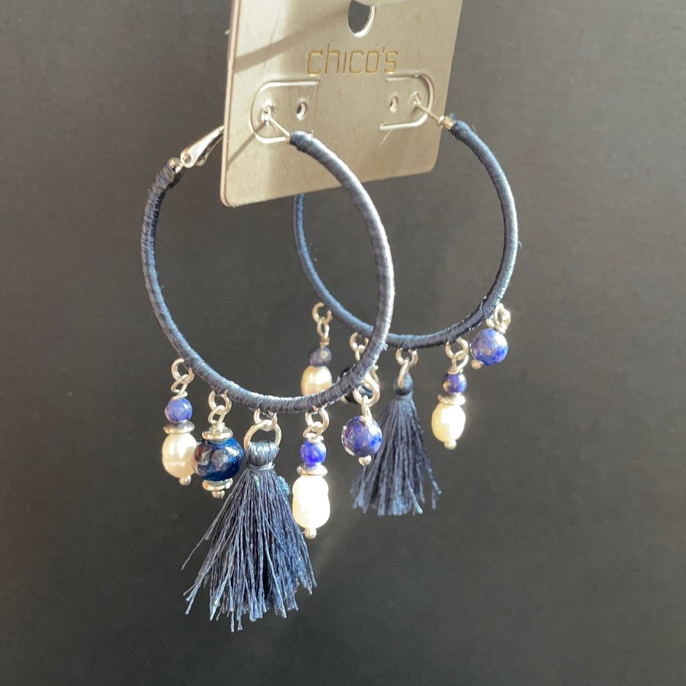 Chico’s Paige Charm Hoop Earrings